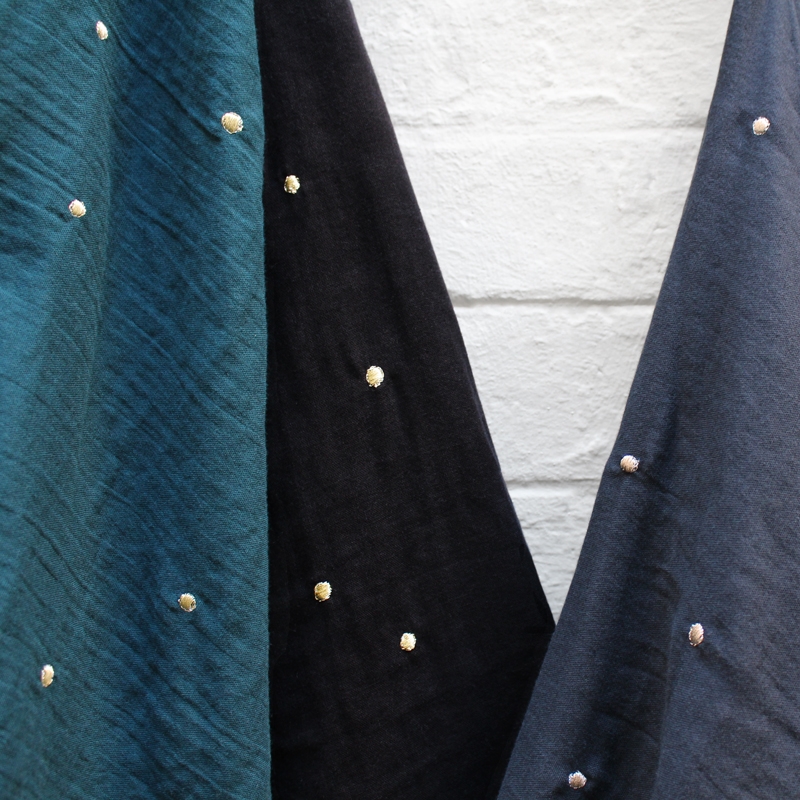 Katoen double gauze 'Stardust Night' van Atelier Brunette